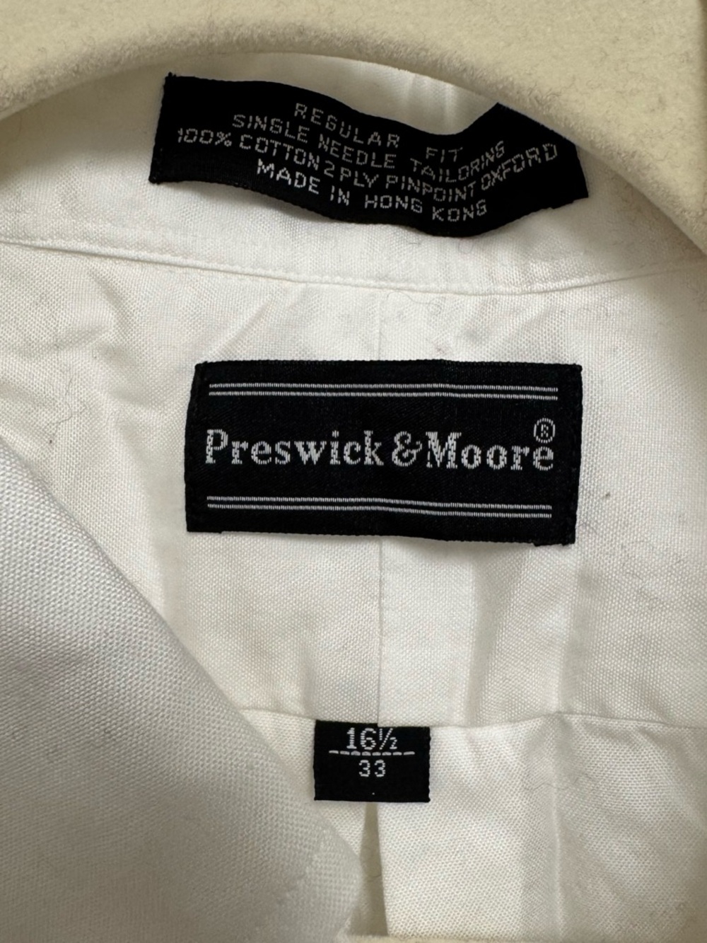 NWOT Preswick & Moore White Long-Sleeve Button-Down Shirt - Picture 3 of 5